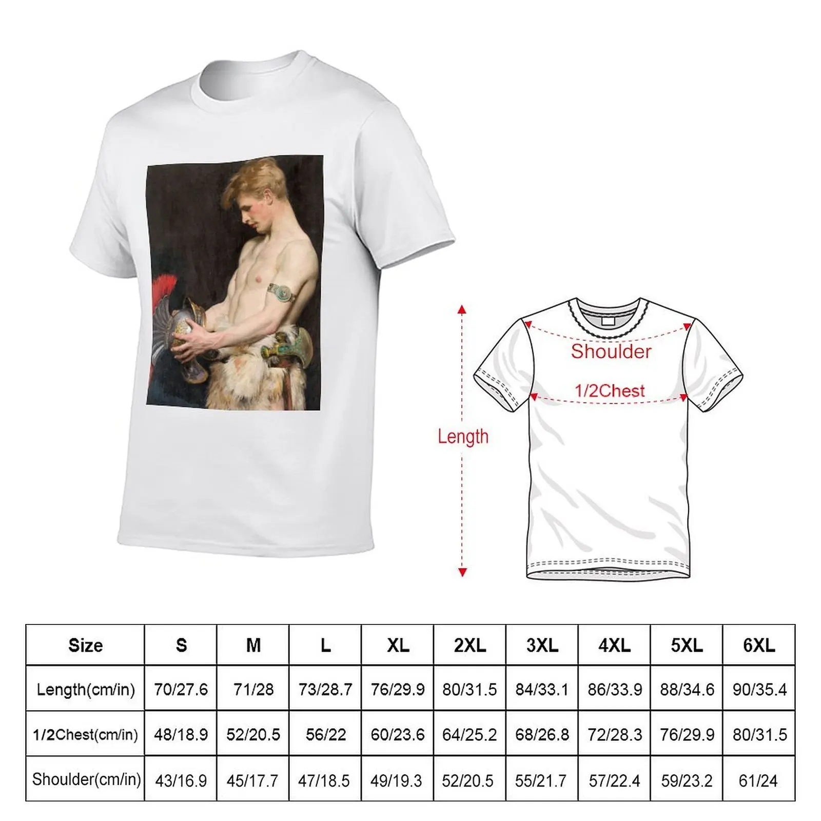 Germanic warrior with helmet T-Shirt men t shirt cotton 100% funny t shirts cotton T-Shirt