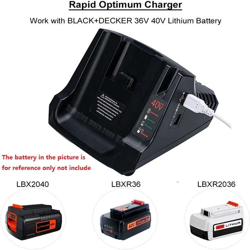 

40V Li-ion Battery Charger LCS36 LCS40 for Black/Decker 36V 40V Lithium Battery LBXR36 LBXR2036 LBX1540 LBX2040 High quality New
