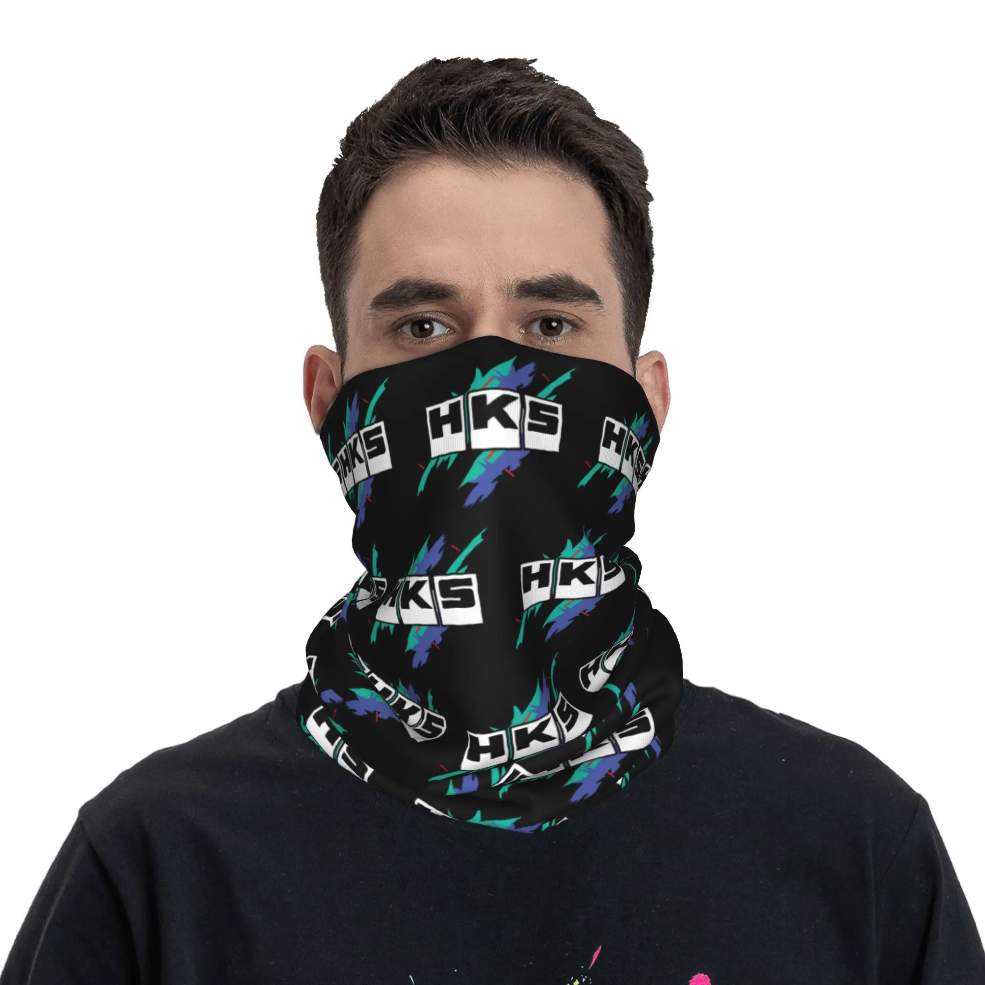 مخصص H-HKSES خمر الفن سباق باندانا الرقبة أدفأ النساء الرجال الشتاء التزلج التنزه وشاح الجراب واقي الوجه