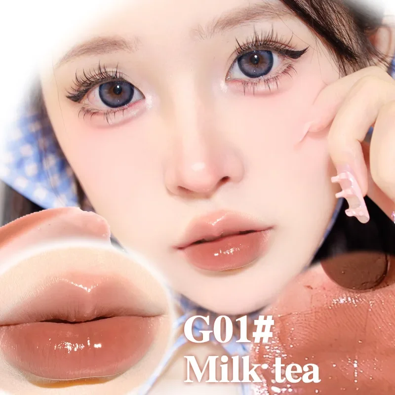 Gogotales Blue Sweet Pink Ballet Moisturizing Lipstick - Waterlight Mirror Finish Lip Glaze Resistant to Cup Sticking