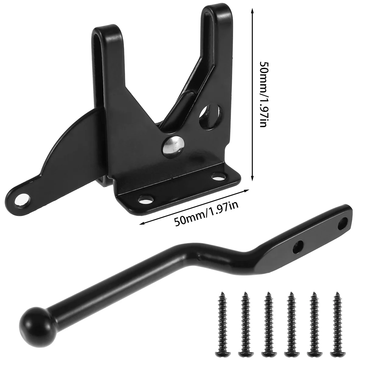 1-2 PCS Self-Locking Gate Latch Carbon High Quality Steel Post Mounted Lever Locking Fence Gate Latch Catch Resistant Safe Lock