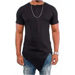 MRMT 2024 Brand New Men's Popular Irregular Short-Sleeved Men's Solid Color All-Match T-Shirt Hip-Hop Hip-Hop Fashion Casual Men