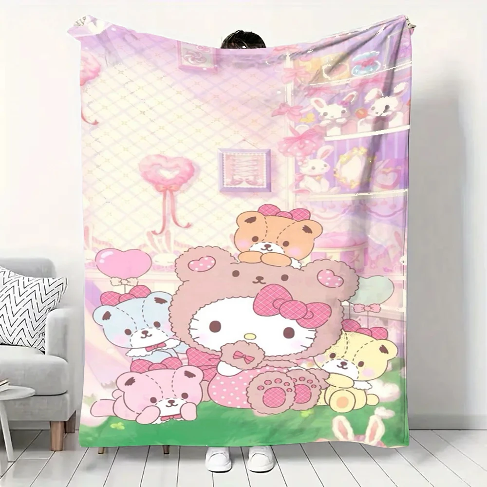 

Sanrio Family Kawaii Cartoon Children Soft Quilt Thicken Plush Nap Blanket Nap,travel,work,living Room,bedroom,Picnics,Gift