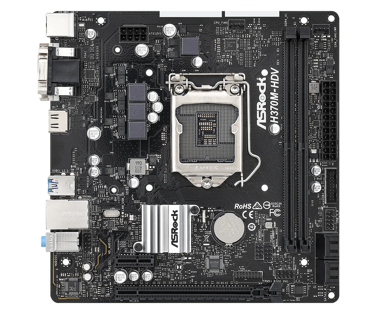 ASROCK H370M-HDV placa-mãe H37 - Intel Cpu Core I9 avaliação e preço