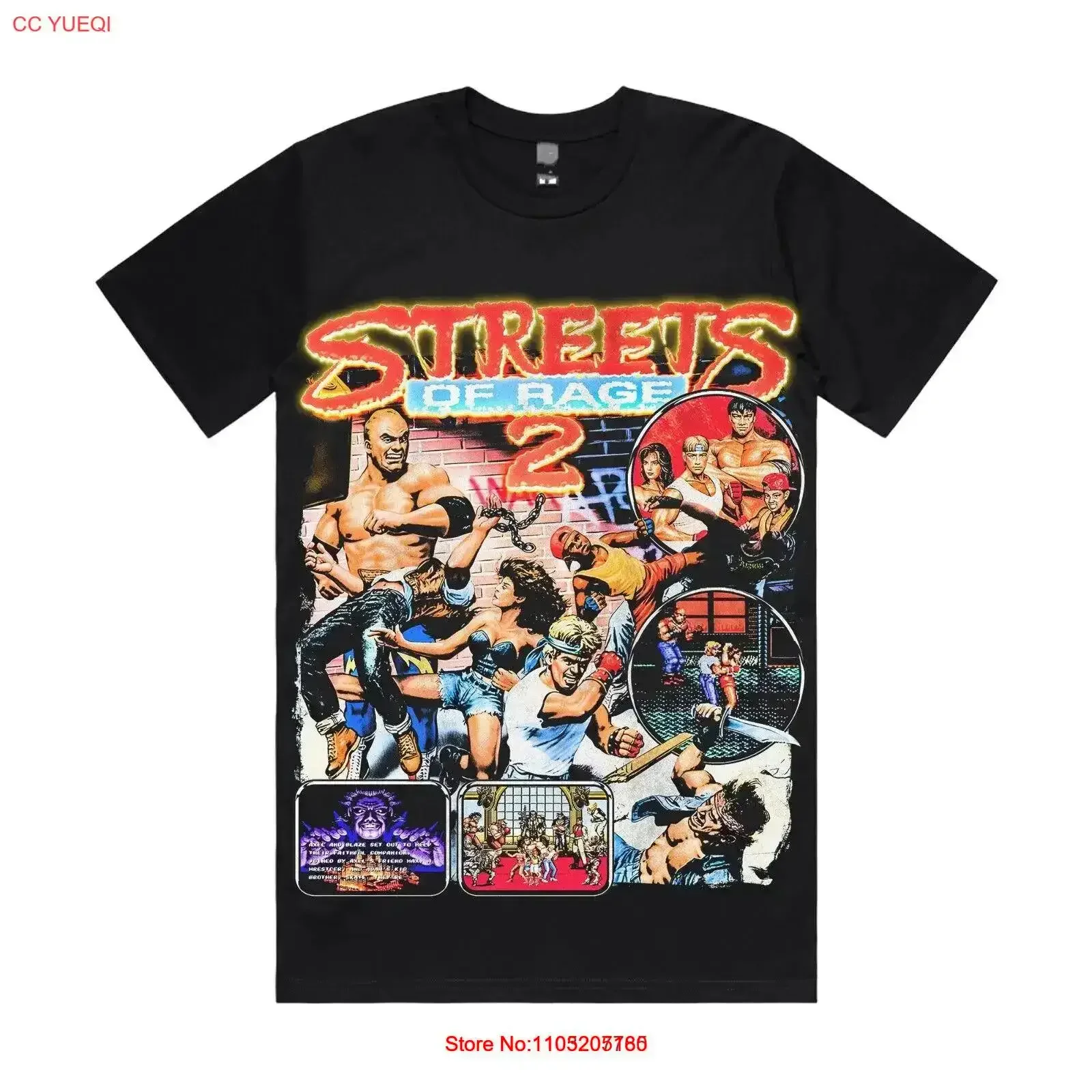 Streets of Rage 2 T Shirt vintage Washed homme Casual streetwear Comfortable Stylish Versatile Top For Everyday Wear vintage