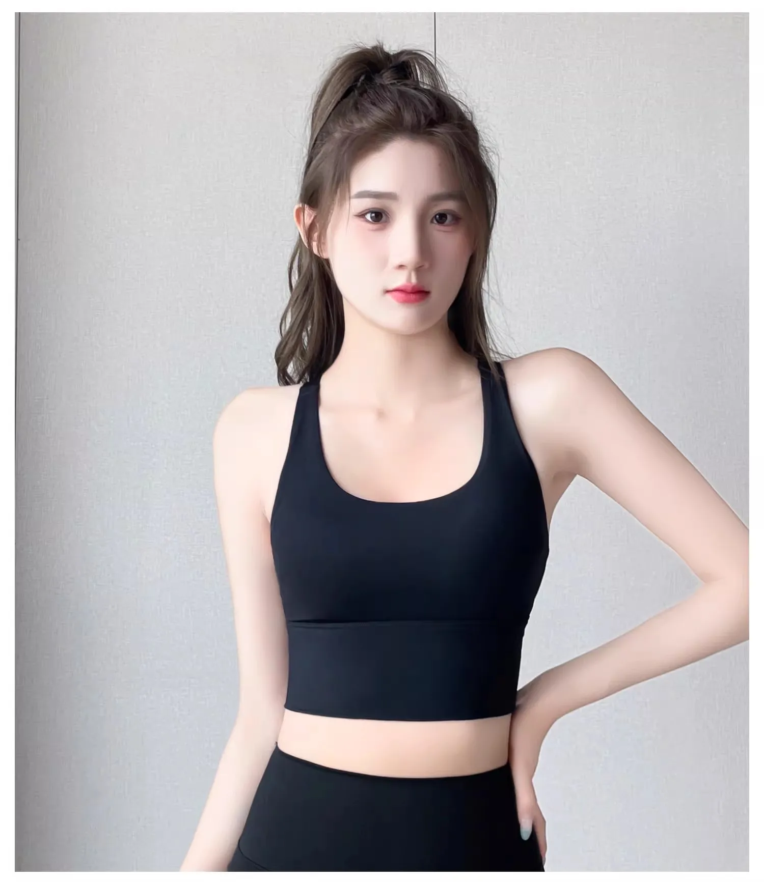 Women's High-Impact Bounce Control Sports Bra - One-Piece Built-in Cups, Contouring Breathable U-Back for Yoga Running