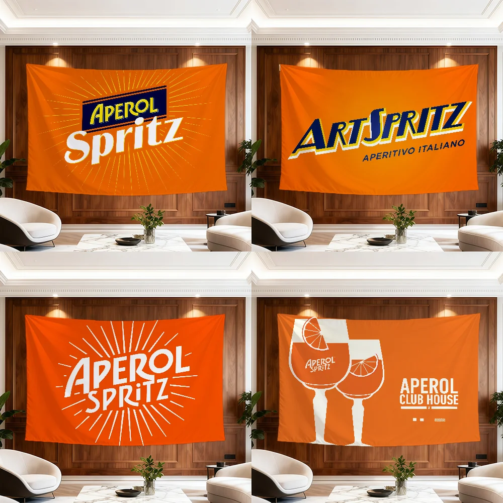 Moda arte laranja a-aerol s-pritz marca bandeira quarto dormitório acampamento festa garagem bar parede hogar decoração de casa banner parede pendurado presente