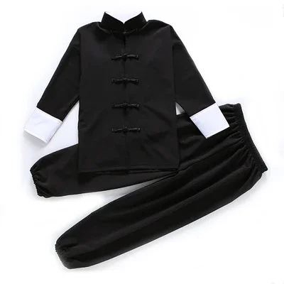 Kinderen Kung Fu Uniform Traditionele Chinese Kleding Voor Jongens Meisjes Wushu Kostuum Top Broek Pak Set Tai Chi Folk Podium Outfit