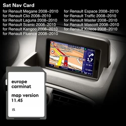 SD Card 8201756571 for Renault Megan Clio Laguna Scene Carminat 11.45 Europe Maps 2025 Sat Nav GPS Navigation 8GB