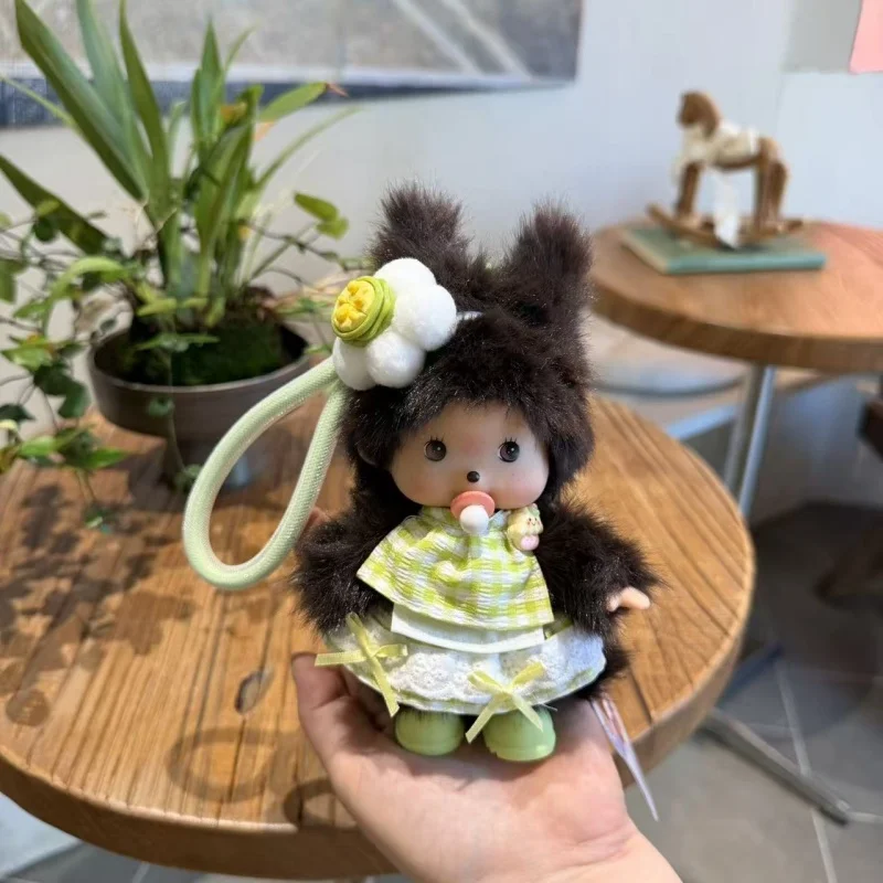 

Plush Monkey Doll Outfit Set Lattice Bib Hat Cute Soft Stuffed Toy Costume Accessories Dress Up Clothes For Doll Decoration Gift