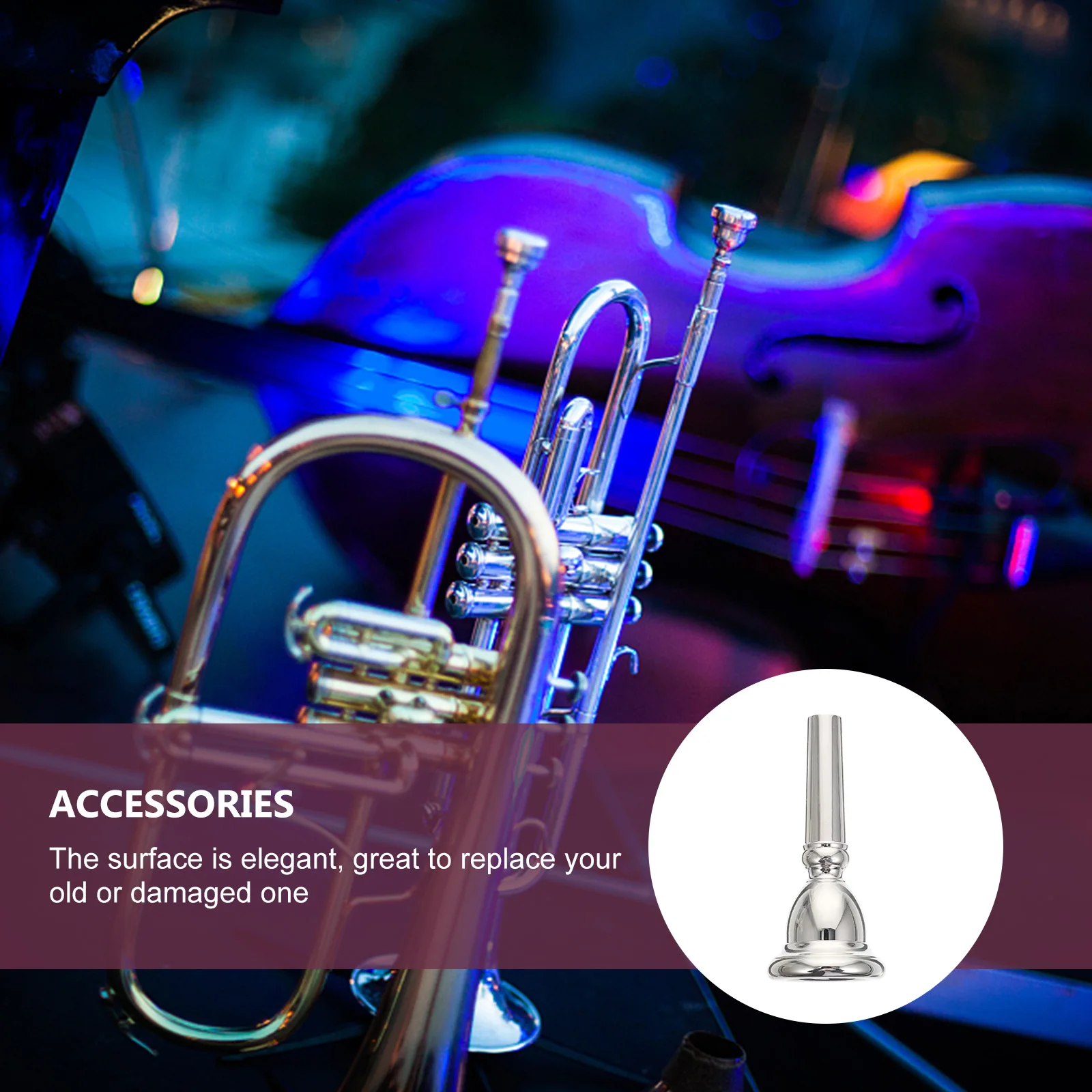 

1pc Professional Euphonium Mouthpiece Replacement Durable High-Quality Copper Part Silver Finish For Concerts Birthday Parties