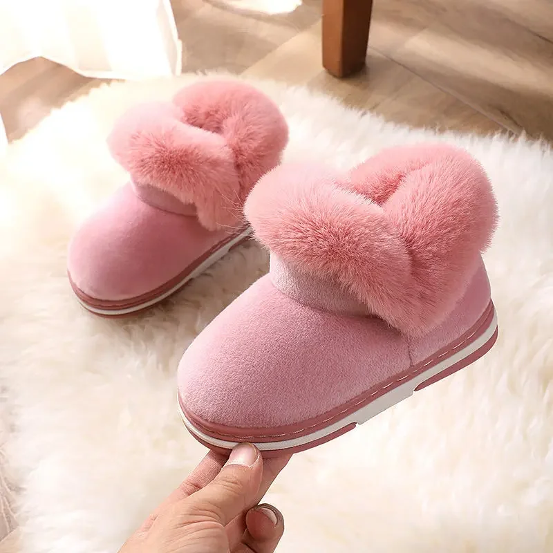 2022 Winter neue atmungsaktive Mädchen warme Schneeschuhe dicke Baumwoll schuhe Kinder Schneeschuhe Baby Stiefel Freizeit schuhe Baumwoll stoff