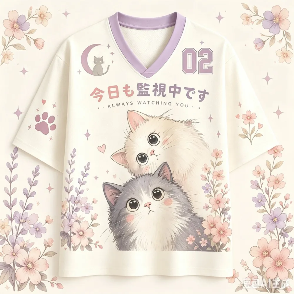 Summer Fashion New Design Cute and Adorable Cat 3D Print Men Women V-Neck Sports TShirt Breath Quick-dry Street Y2K Family Cloth