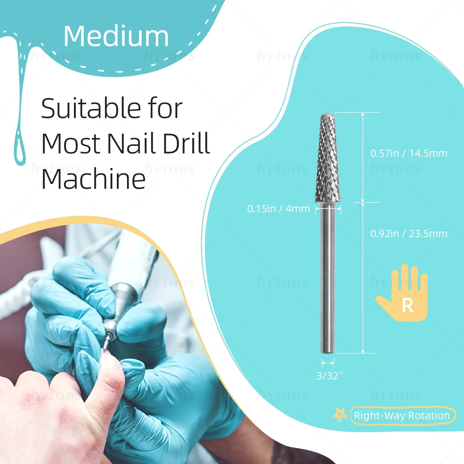 Hytoos-ネイルドリル,プロのキューティクルクリーニング,ソフトジェル除去ツール,電気ファイル,マニキュアアクセサリー