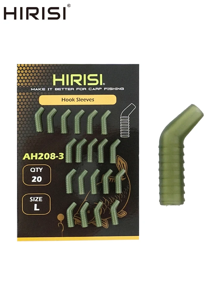Hirisi AH208 40 Stück Karpfenangeln, weiches Gummi, Anti-Verwicklungshülsen, Haken, Aligner-Terminal, Tackle für Haar-Rigs und Inline-Blei-Systeme