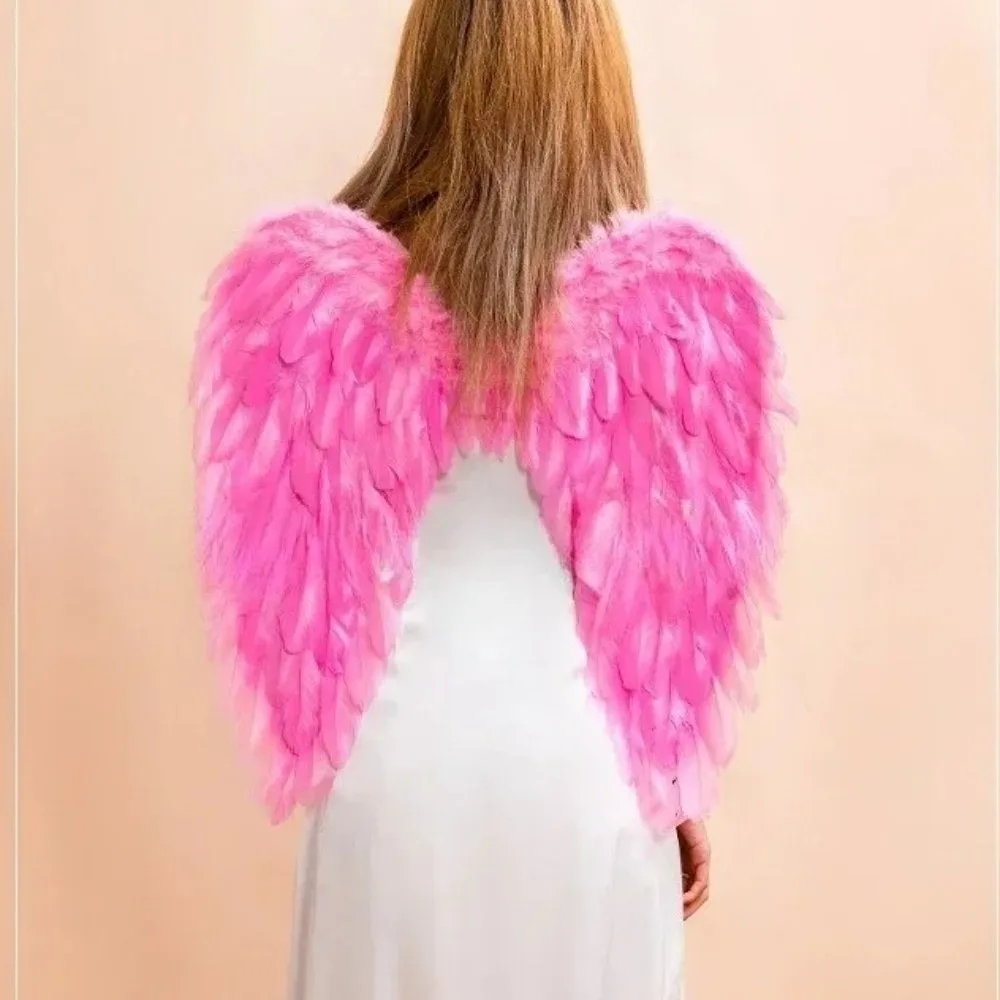 Solid Color Angel Feather Wing Large Women Cosplay Accessories Devil Feather Wing DIY Home Decoration Dance Show Props