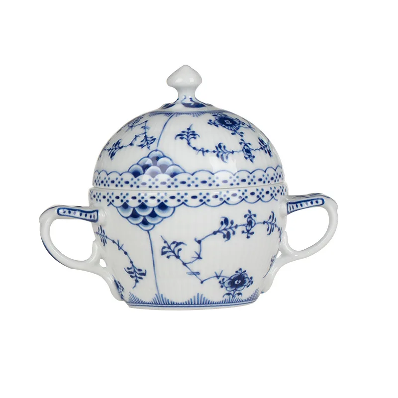 DSA Jingdezhen hand-painted Tang grass pattern stew cup retro commercial hotel one person food waterproof soup cup dessert soup