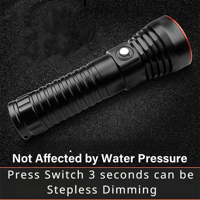 10000LM Professional XHP70.2 Diving Light IPX8 Waterproof Scuba Dive Flashlight Underwater 200m Dive Torch Lamp Lantern by 26650