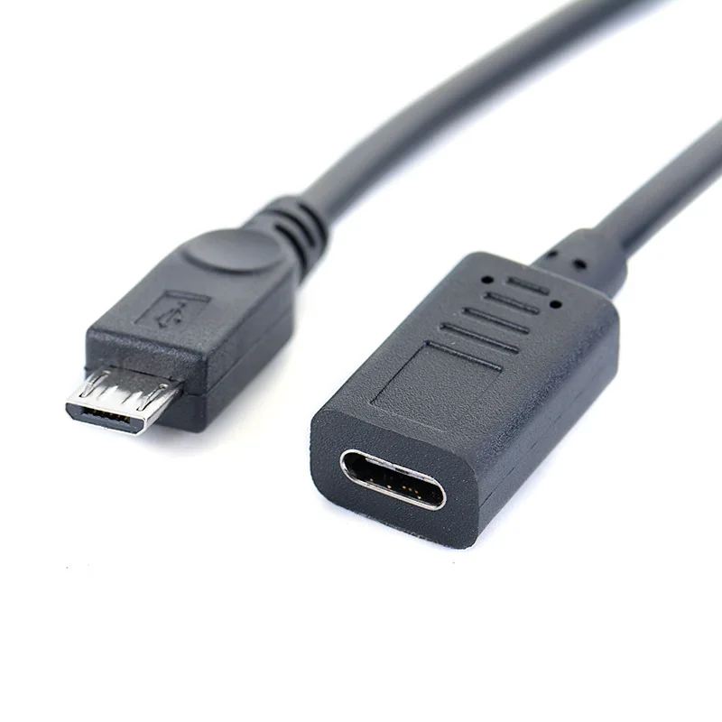 90 stopni kąt type-c kobieta do micro-b Micro męski USB ładowanie danych ładowarka otg konwerter przewód adapterowy kabel 27cm