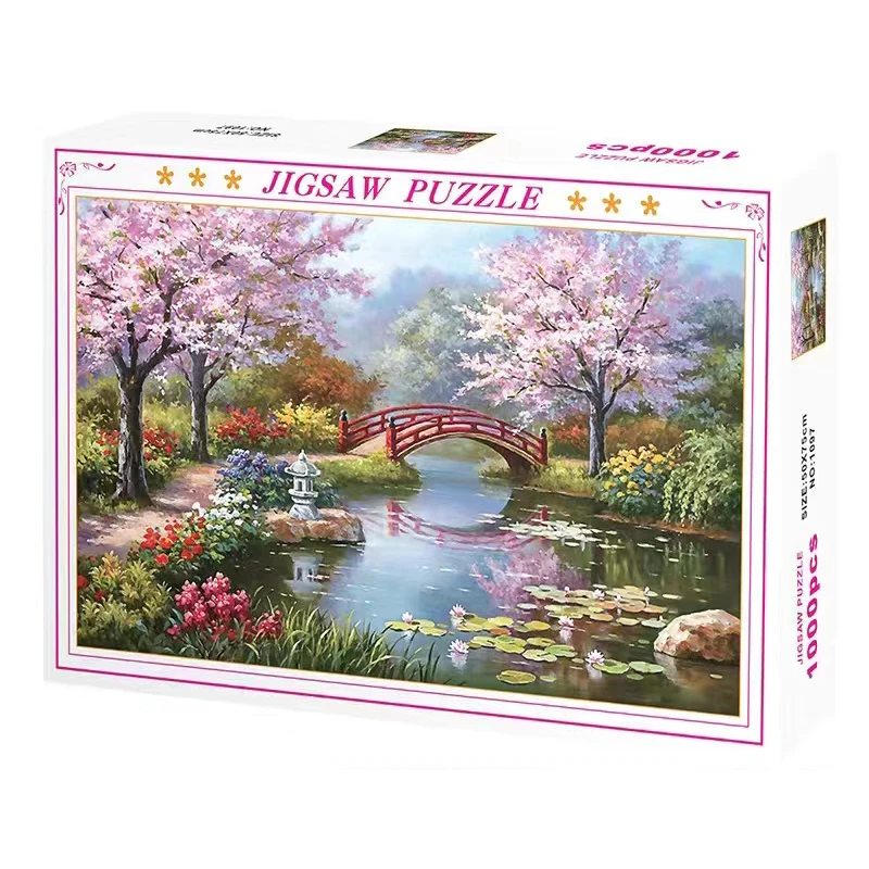 Funny 70*50cm Puzzle 1000 Pieces Tube Rural Scenery Puzzles Toys For Children Learning Education Brain Teaser Assemble Toy Games