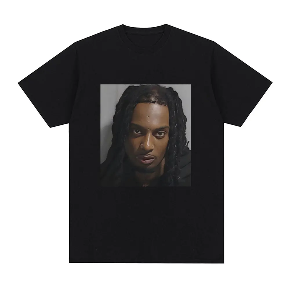 Rapper Playboi Carti Mugshot Graphic T-shirt Men Women Fashion Vintage Hip Hop T Shirt Casual Cotton Short Sleeve T-Shirts