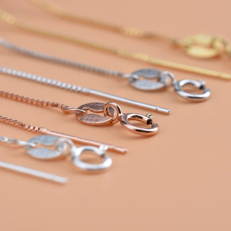 S925 sterling silver gold-plated chain melon seed buckle simple box chain necklace female short clavicle chain box chain