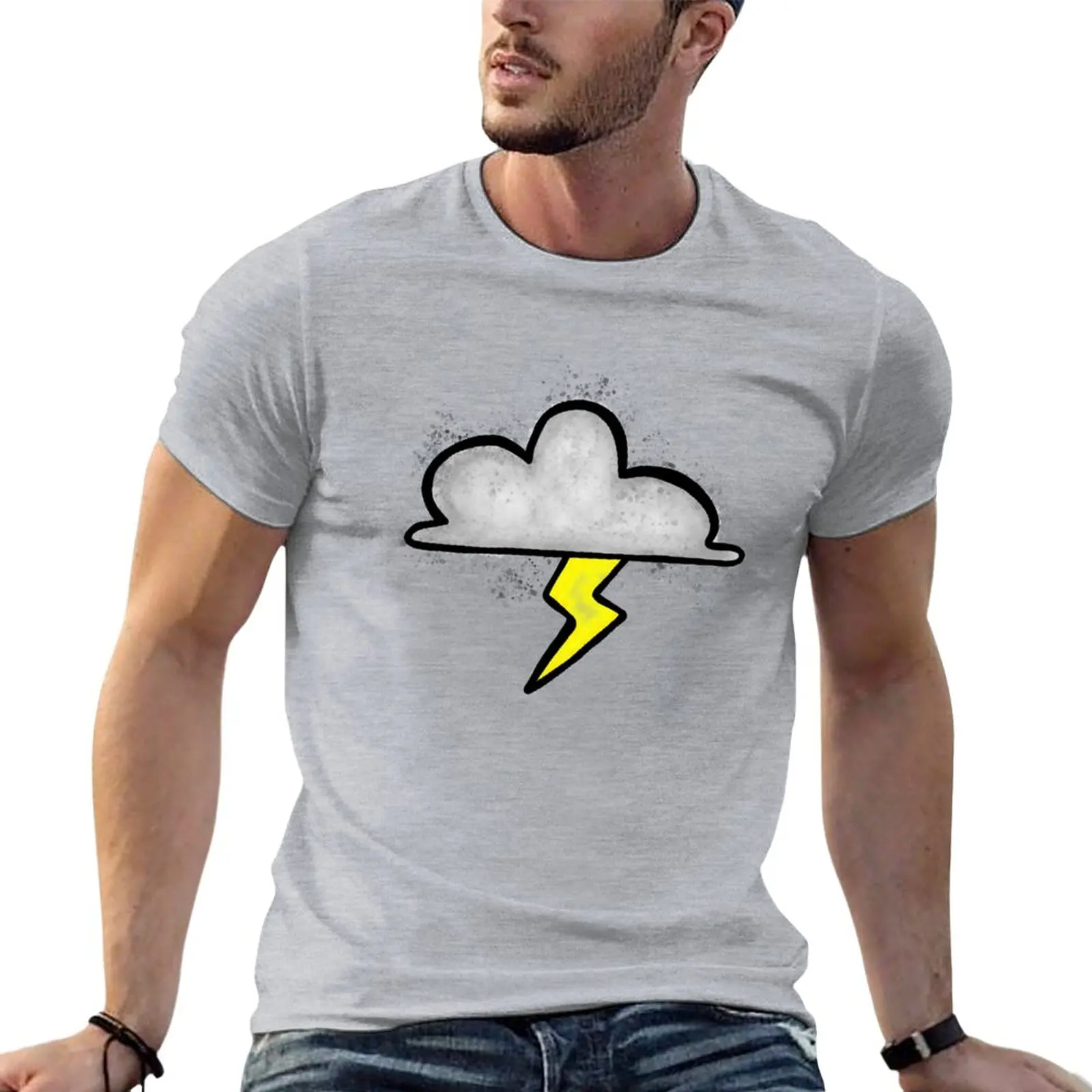 

Storm Cloud with Lightning Bolt T-Shirt custom t shirts boys t shirts tees sweat shirts, men