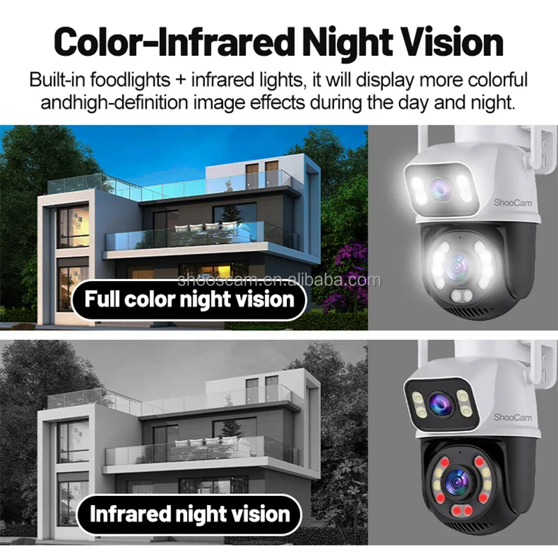 

6mp Nvr CCTV IP Camera With Screen Surveillance System Network Camera Color Night Vision Cmos Wireless Security Camera IP66