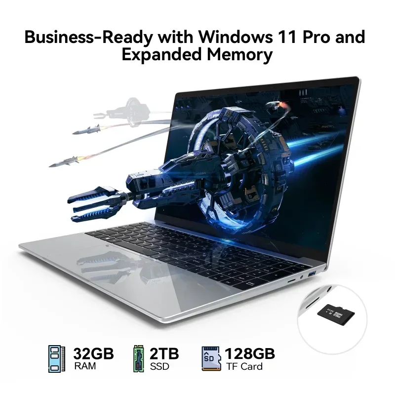 Best Seller 14.1 Inch Portable Notebook N95 CPU 120Hz FHD IPS 32GB RAM Built-in Backlit Keys PC