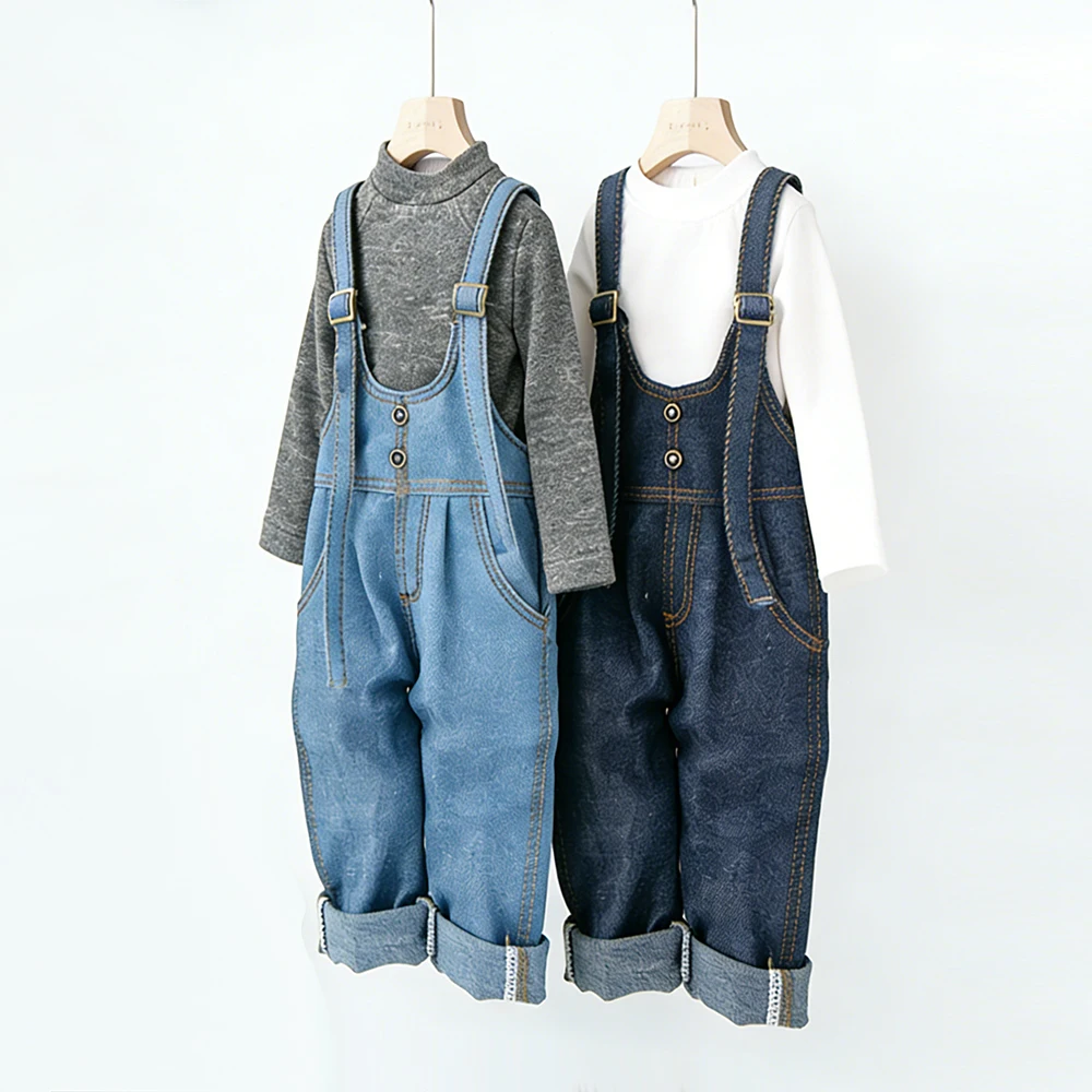 Blyth Doll Clothes Vintage Denim Overalls Long Sleeve Base Layer Top Jeans Pants Set for Ob22 YMY Licca Azone Doll Accessories