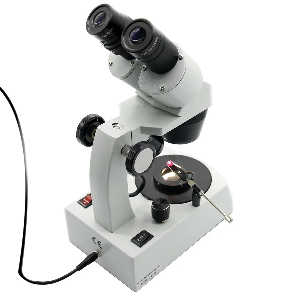 Microscopio stereo Gemologia 100V-240V Microscopio ottico binoculare per gioielli con ingrandimento 20X-40X Vendite calde