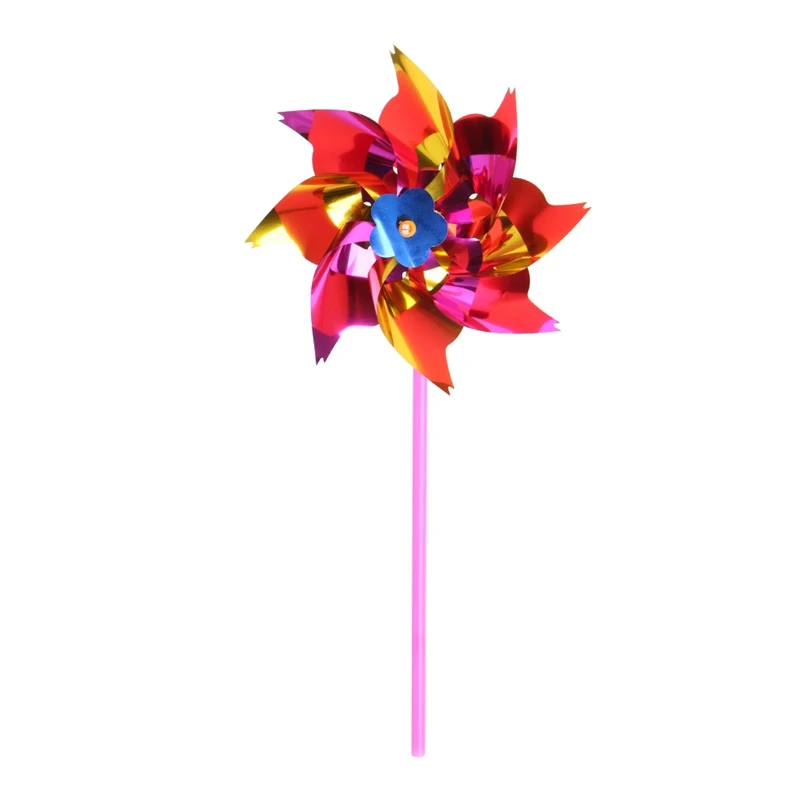 10Pcs Plastic Windmill Pinwheel Wind Spinner Kids Toy Garden Lawn Party Decor D5QA