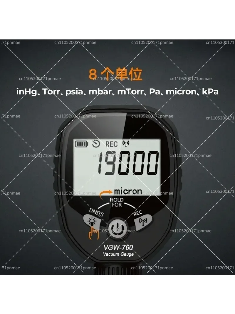 Wireless Digital Vacuum Gauge 0-19000 Microns HVAC Tool with 1/4 Inch Port
