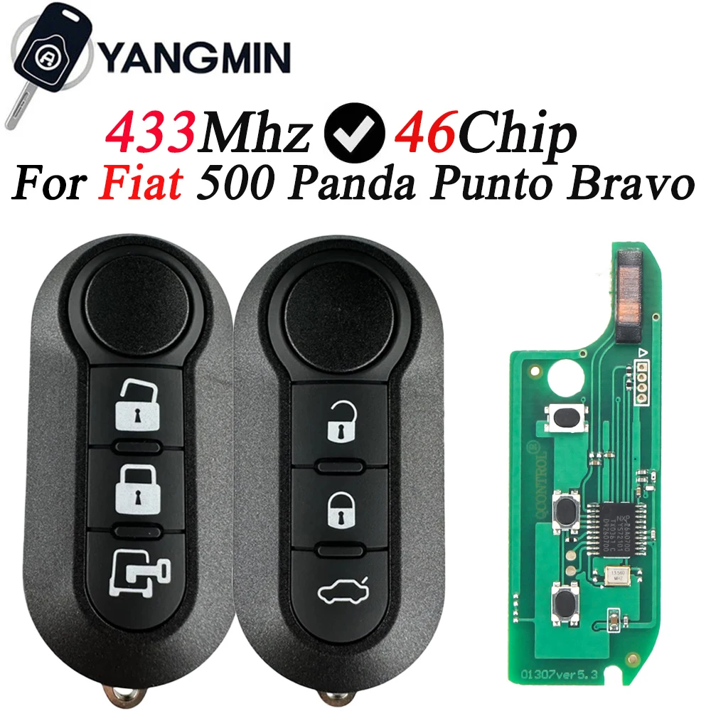

yangmin Car Key For Fiat 500L Ducato Citroen Jumper Peugeot Boxer Marelli Fiat 500 Doblo Grande Punto Delphi PCF7946 433MHz