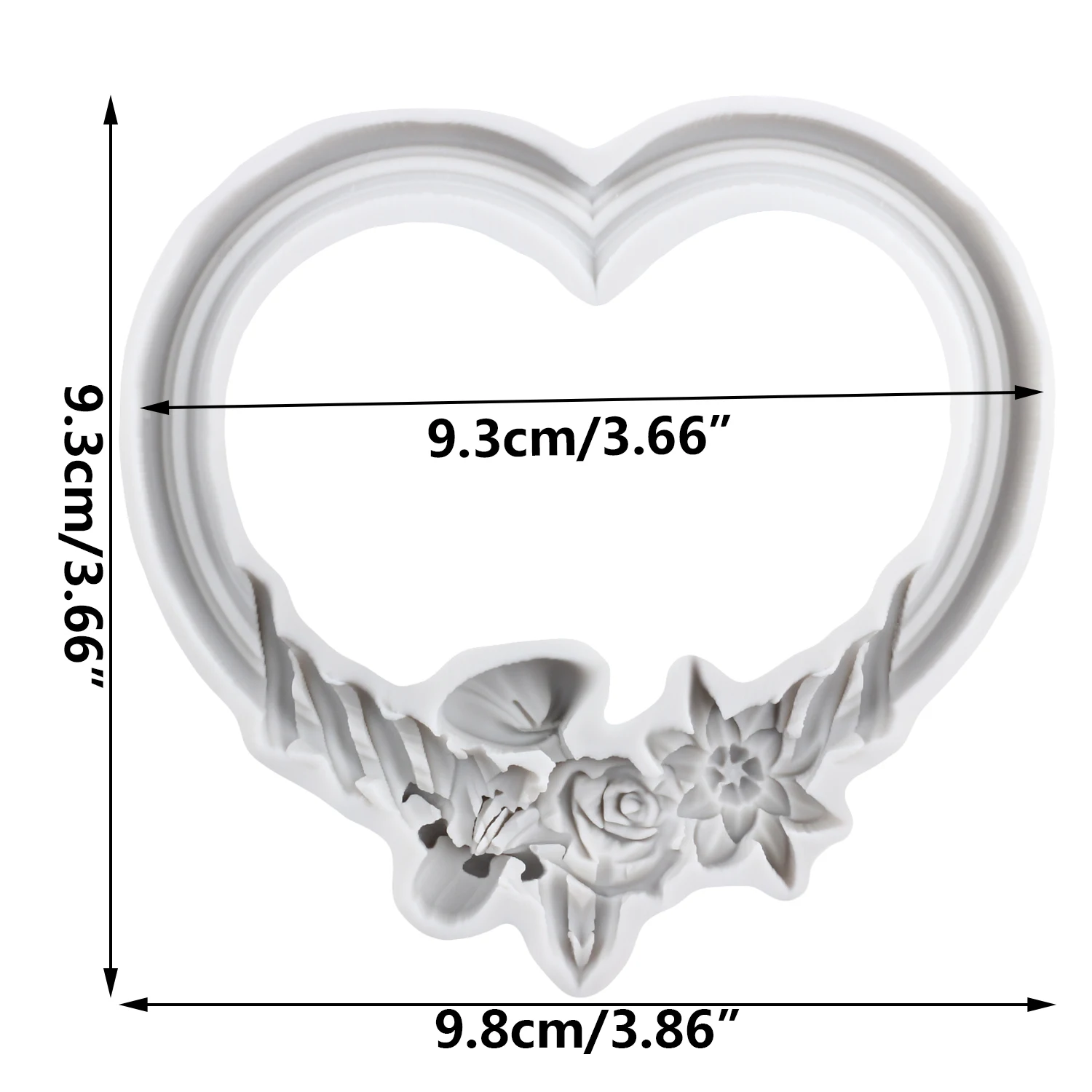 Heart Lace Photo Frame Silicone Fondant Molds Cake Decorating Tools Cupcake Topper Candy Craft Gum Paste Polymer Clay