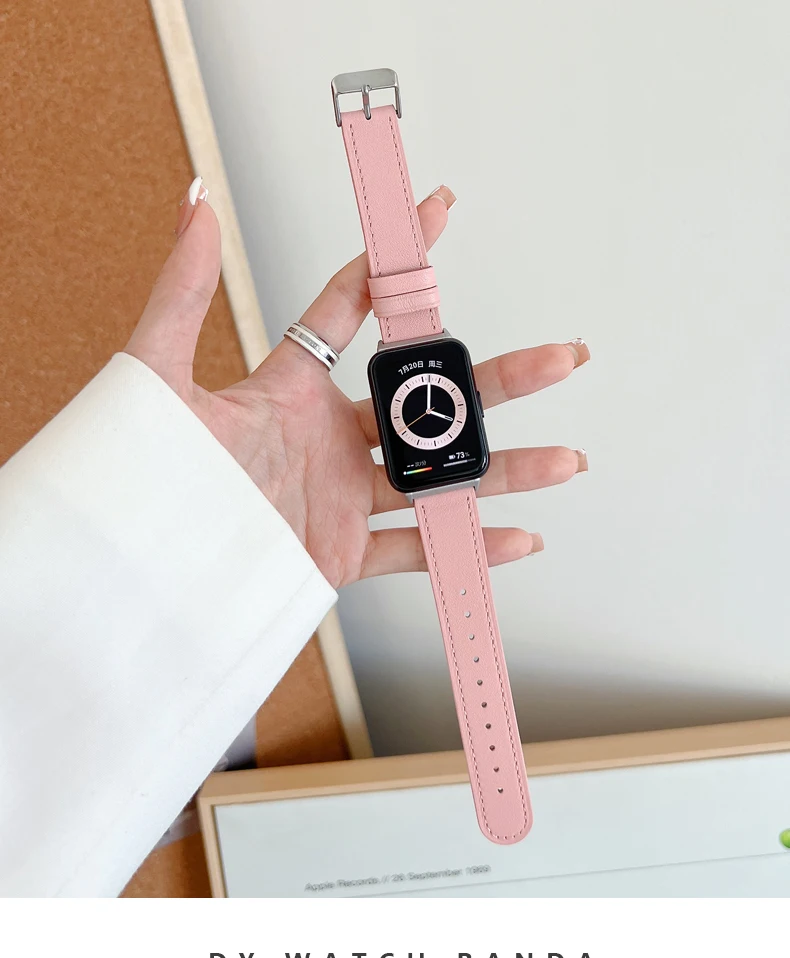 Ремешок из натуральной кожи для часов Huawei Fit 4 pro-Fit4-3, сменный спортивный браслет, ретро-браслет, аксессуары для Huawei Fit 2, аксессуары