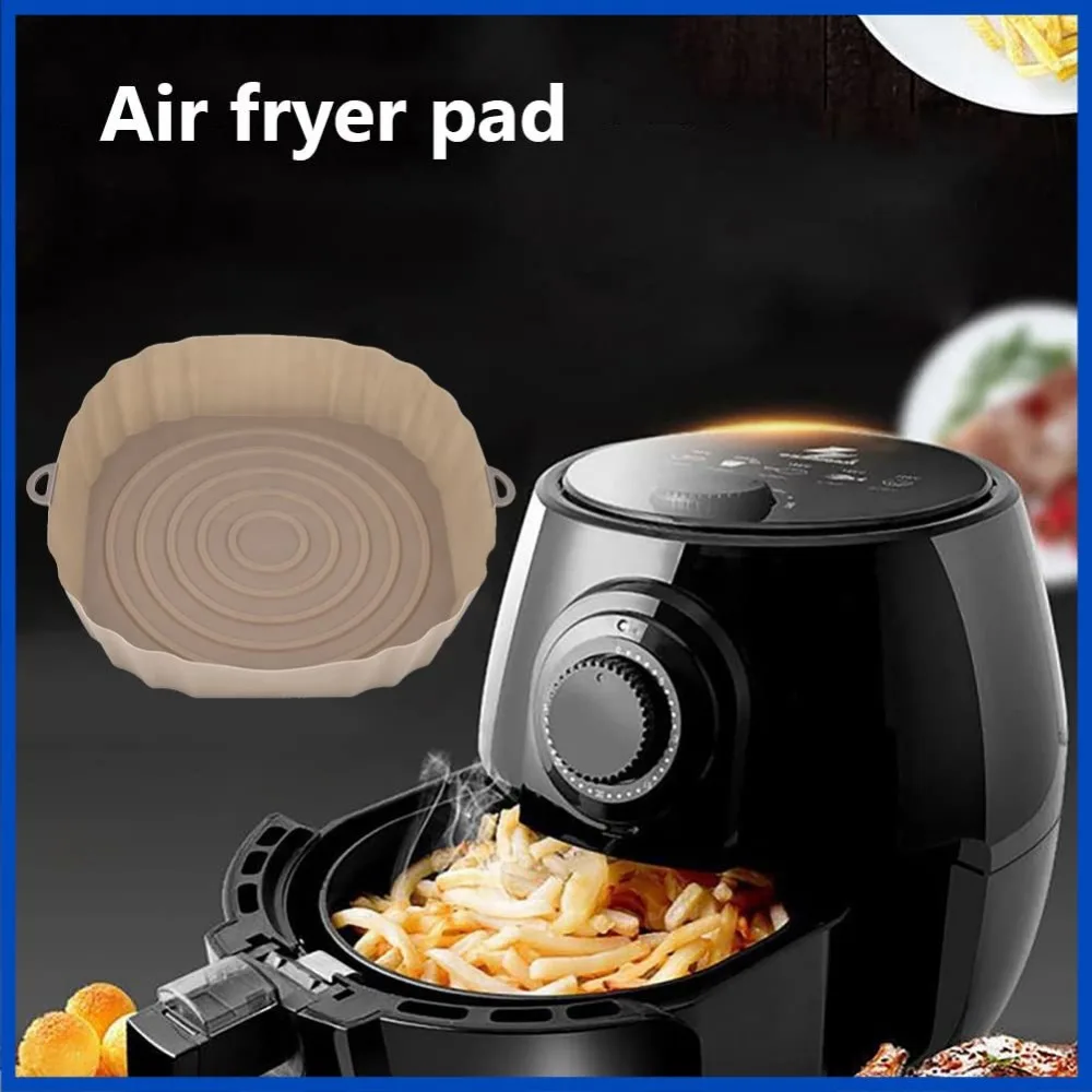 3pcs Air Fryer Basket Tray Airfryrer Pot Paper Molds Oven Mold Silicone Bakeware Molds for Oven Silicone Tray for Pizza Baking