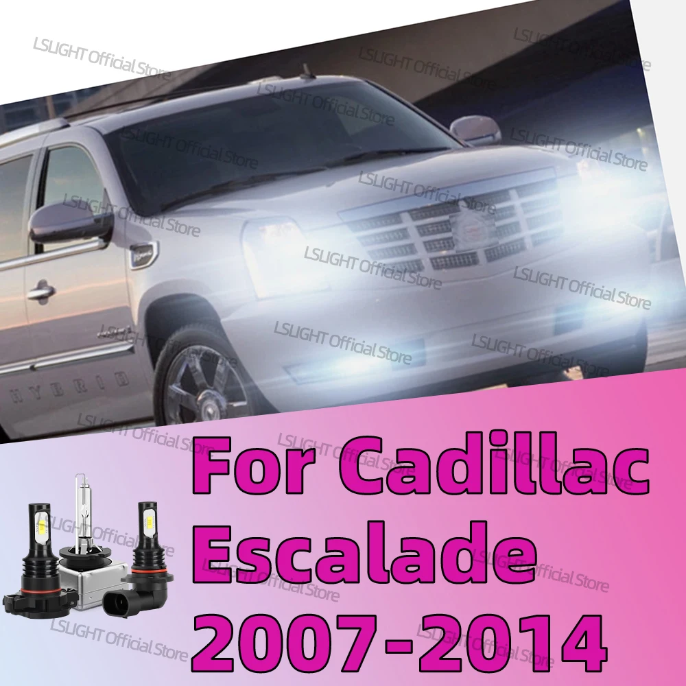 

LSlight 2/6Pcs Car Lampada Bulbs For Cadillac Escalade 2007 2008 2009 2010-2014 HID Xenon Headlights 12V / 6000K DRL Fog Lamps