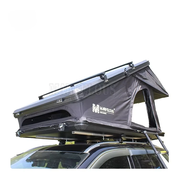 

X Hinge 2-3 Person Australia Triangle Hardshell Aluminum Car Roof Top Tent with Roof Rack for Solar Power Panel Mounted
