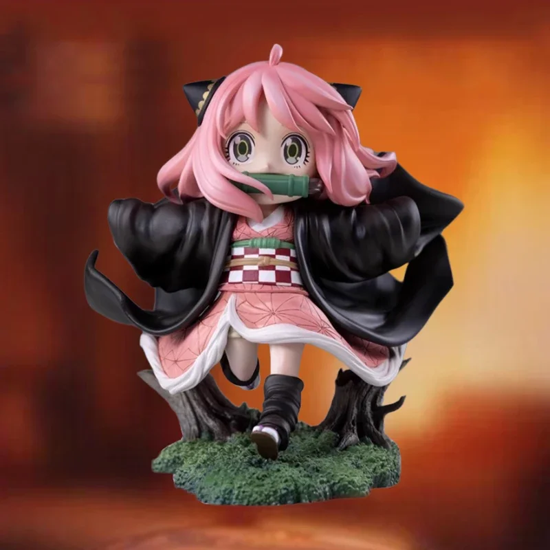 12cm Cartoon Demon Slayer Doll Anya Forger Figure Cos Kamado Nezuko Figures Anya Figurine Q Version PVC Collectible Toys