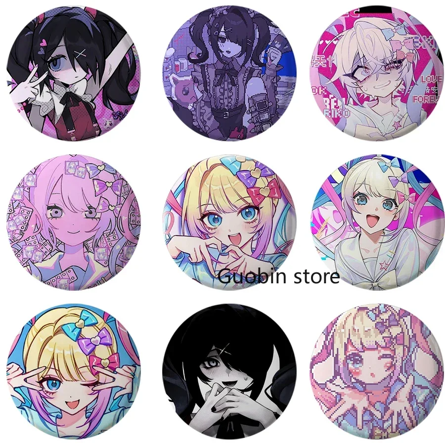 58mm Fashion Needy Girl Overdose Game Button Pin Cute Anime Character Cartoon Brooch Badge for Backpack Accessories Decor Fans