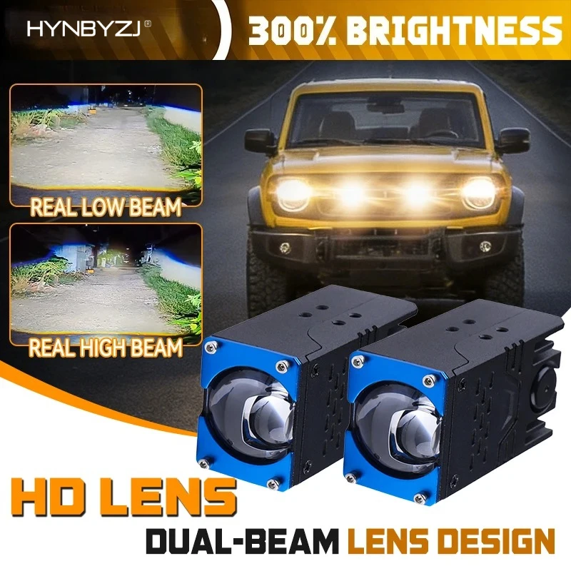 

Grille Light Motorcycle Universal Super Slim White LED Sportlight Dual Beam Bi-Led Projector Grill Work Lights for Cars Offroad