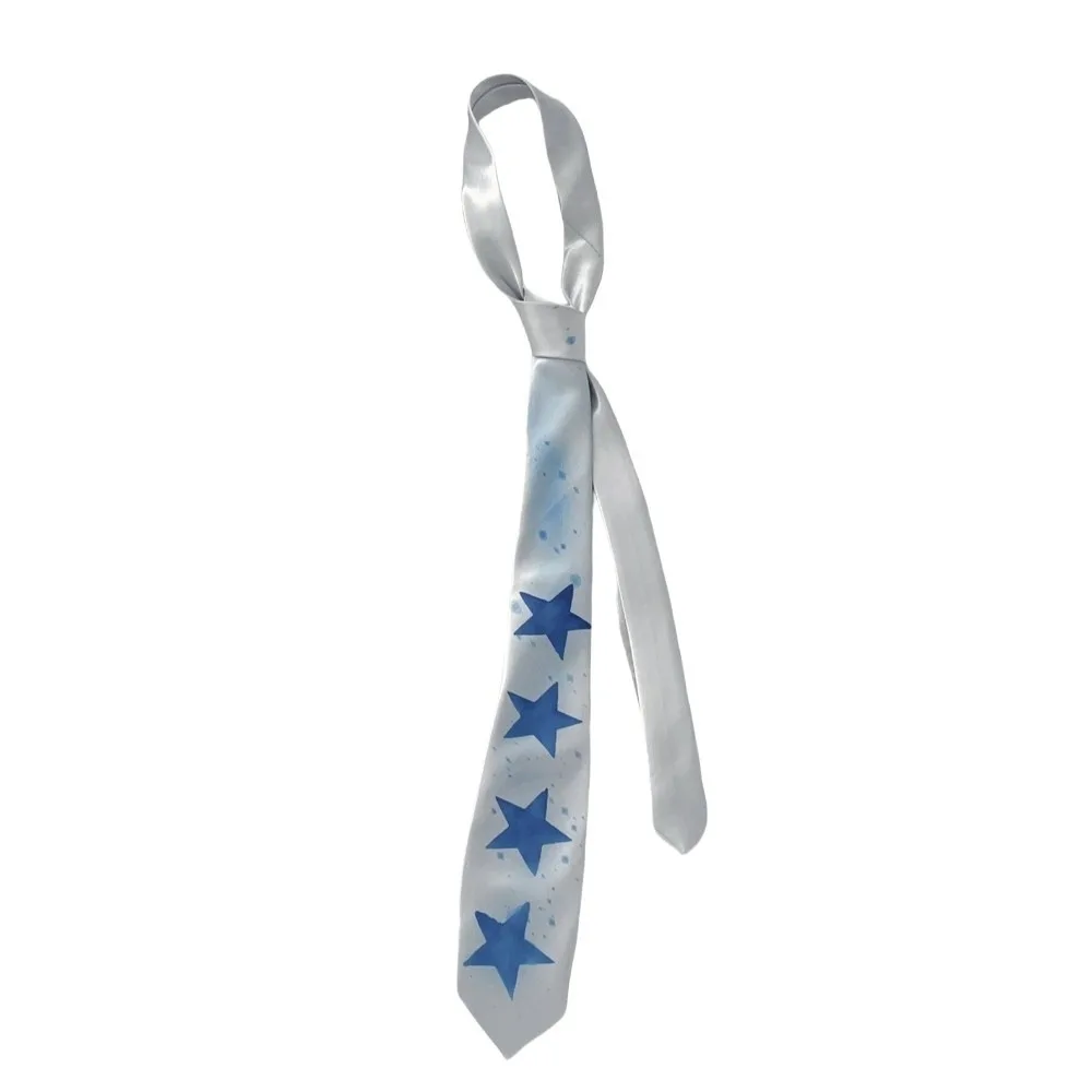 

Fashion Y2K Star Tie Sweet Adjustable Glossy Tie Hand Tied Soft Unisex Necktie Party