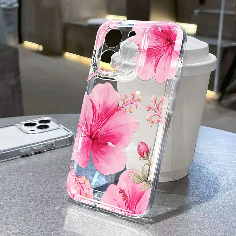 Blumenmuster Aquarell Bindweed Hülle für Samsung Galaxy S22 S23 S24 Plus S25 FE S26 Ultra 5G A15 A16 A17 A37 A57 Cover