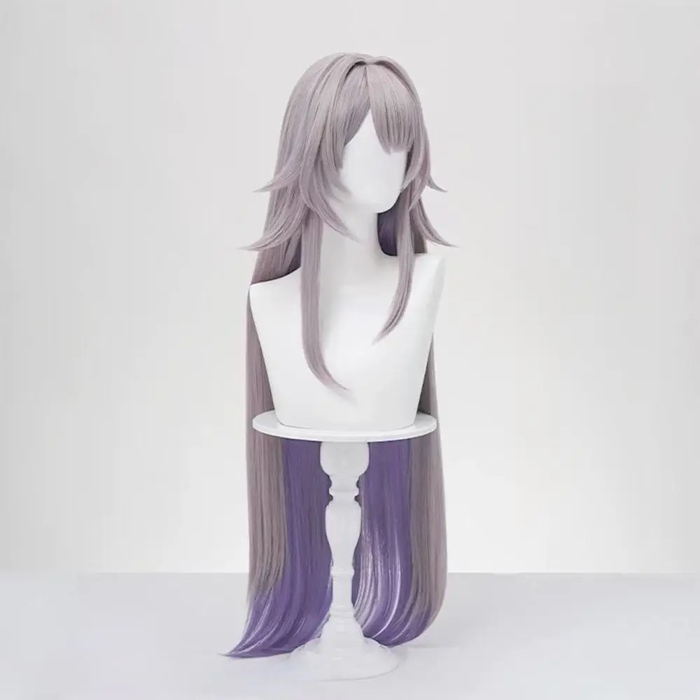 Anime Cosplay Wig Big Herta Two Tone Gradient Long Hair with Rose Net Heat Resistant Synthetic Fiber For Women Girls