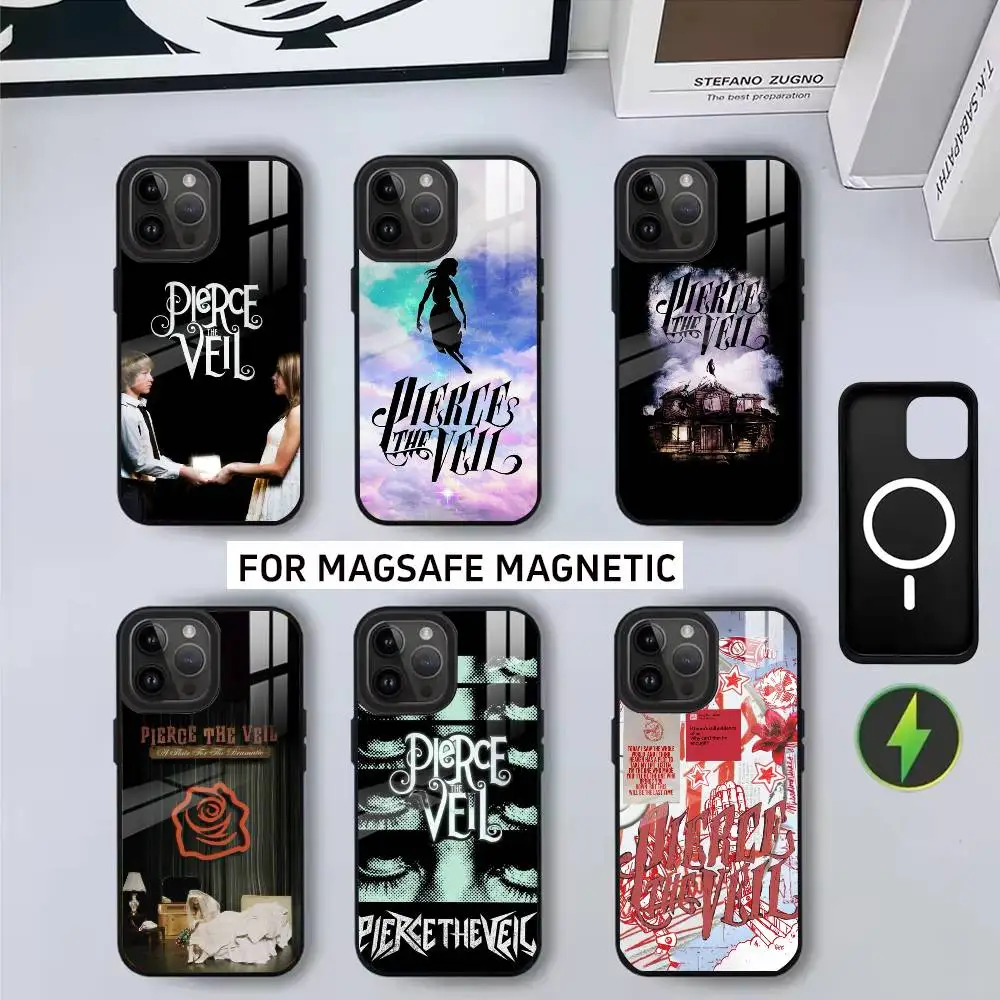 

P-Pierce The V-Veil Band Phone Case For iPhone17,16,15,14,13,12,11 Plus,Pro Magnetic For Magsafe Wireless Charging
