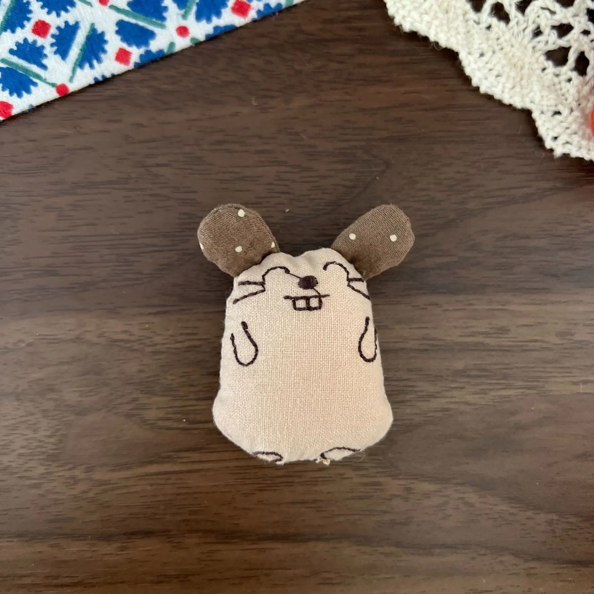 DIY Brooch Pin Cute Mouse Plush Cotton Filled Fabric for Kids Scarf Hair Clip Bag Charm Decoration Soft Lightweight