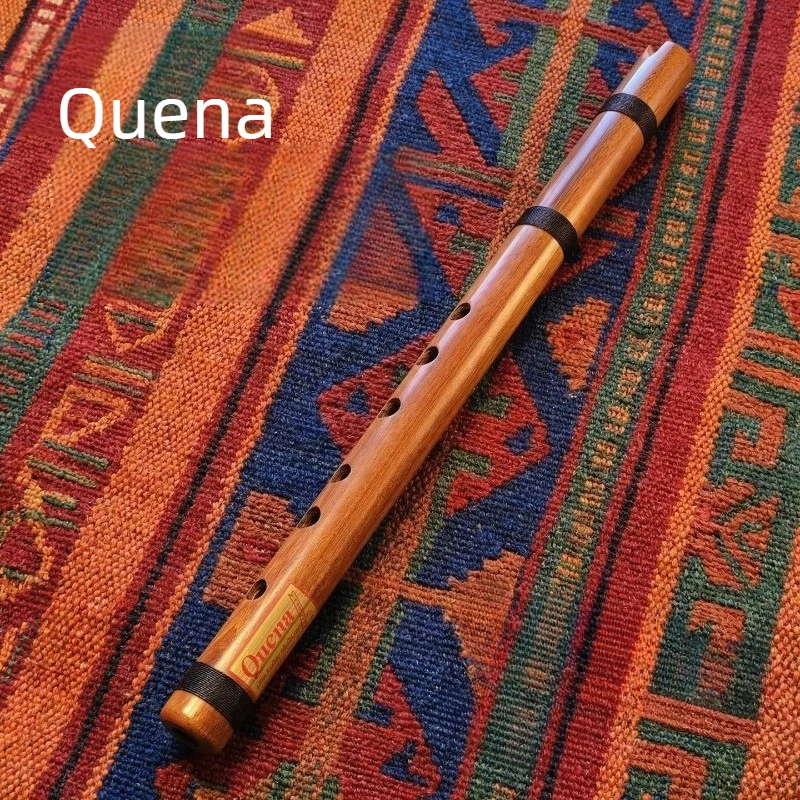 Musical Instrument Indian - Quena in Palissandro Fatta a Mano,