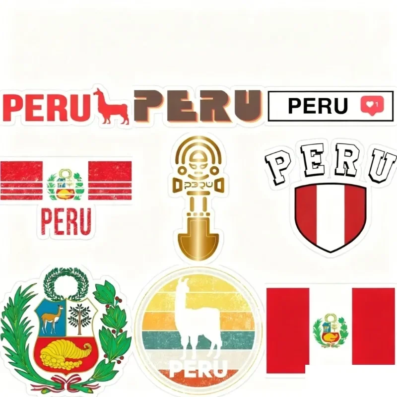 Bandeira do Peru alpaca emblema nacional adesivos criativos parede quartos caminhão campista janela do carro capacete da bicicleta fora de estrada dec