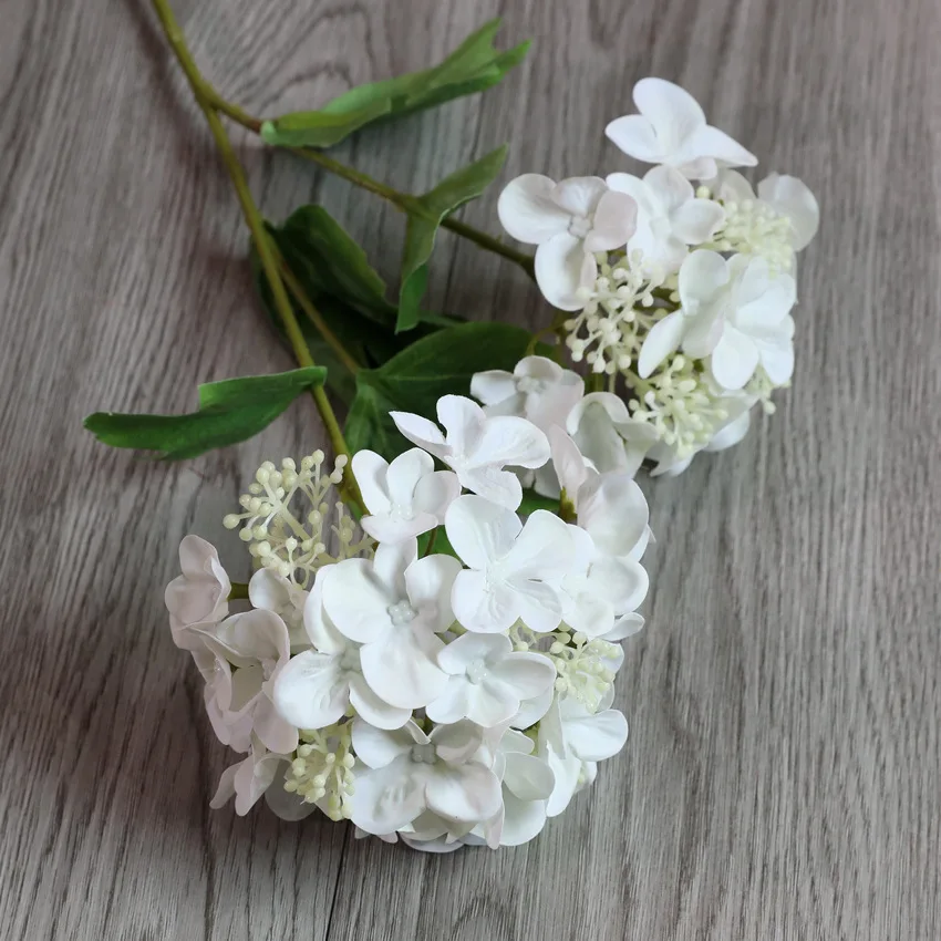 

4Pc Artificial Flowers 3D Printing Hydrangea Flowers 2 Heads with Fruit for Home Decoration Wedding Party Backdrop Floral Layout